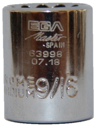 Головка двенадцатигранная 9/16", 1/4" Ega Master
